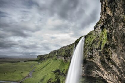 time lapse photography of waterfall