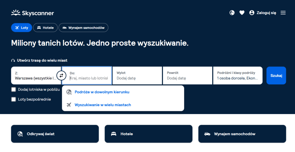 skyscanner screen
