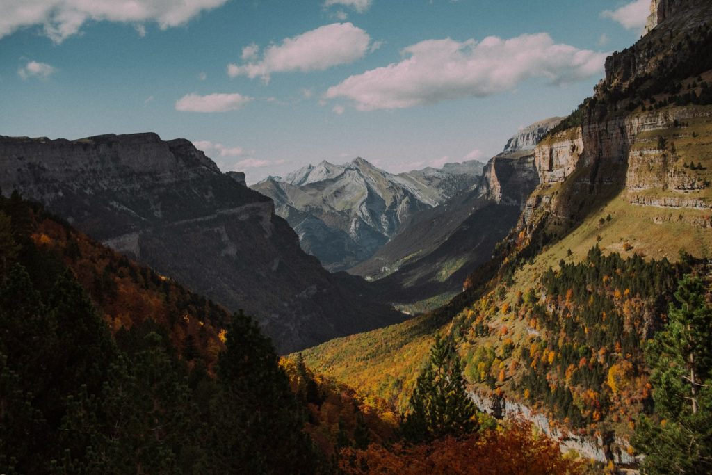 a valley between mountains