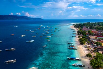 aerial view of boats on sea during daytime
